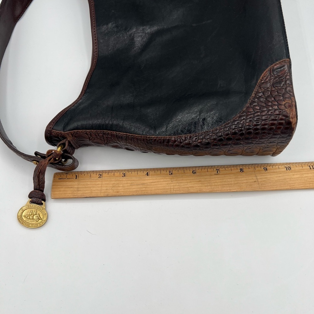 Vintage Brahmin Black and Brown Leather Shoulder Bag - Picture 7 of 10